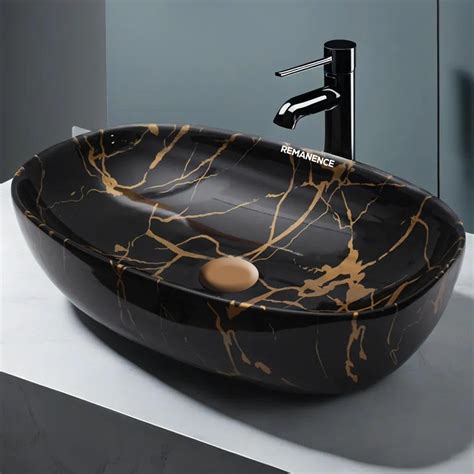 Remanence Designer Ceramic Table Top Sink Basin For Bathroom Over Counter Wash Basin For