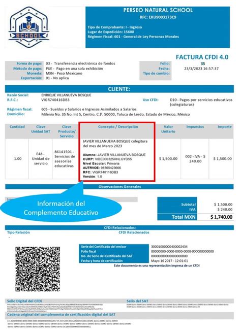 Complemento Educativo Contpaqi Factura El Ctronica Te Soluciones