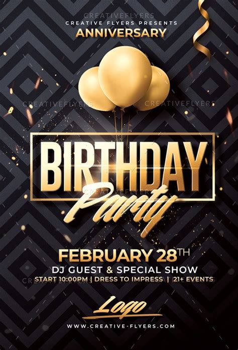 Classy Birthday Psd Flyer Template Creative Flyers