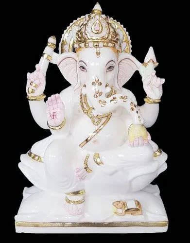 White 2feet Marble Ganesh Statue At Rs 20000 In Alwar Id 23573977948