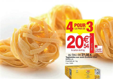 Promo Tagliatelles Aux Oeufs Emiliane Chef Barilla Chez Promocash