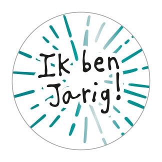 Sticker Ik Ben Jarig Blauw