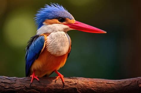 Premium Photo Greyheaded Kingfisher Halcyon Leucocephala