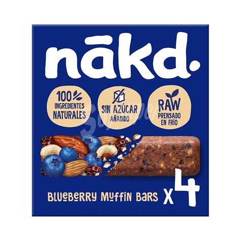 nakd Barritas de muffin de arádanos con frutos secos y fruta