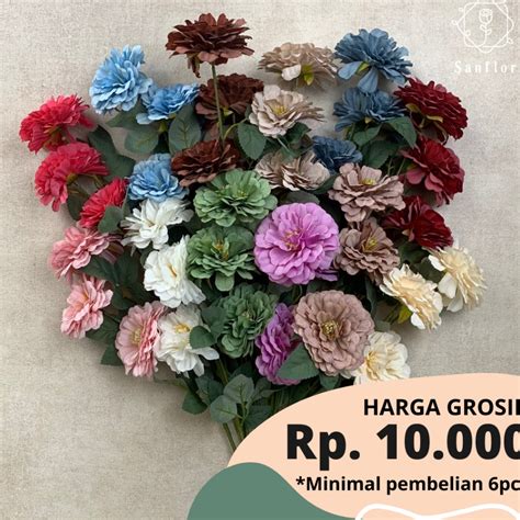 Jual Harga Bersaing POLKA DAHLIA K3 BUNGA ARTIFICIAL TANAMAN HIAS