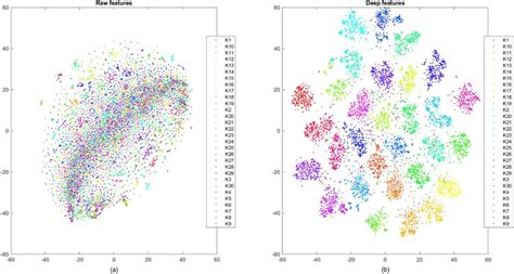 TSNE Projection Of A Raw Features And B Deep Features Extracted