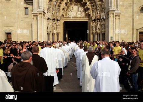 Arrival Of The Body Of St Leopold Mandic In Zagreb Cathedral Croatia