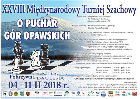 Zaproszenie na turniej Szachowy O PUCHAR GÓR OPAWSKICH Opolskie Dla