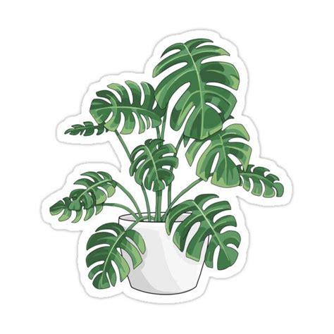 Monstera Plant Sticker By Lisaedlund Scrapbook Stickers Printable