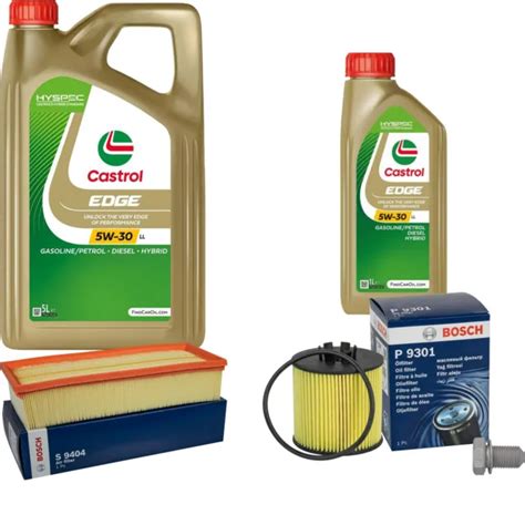 BOSCH INSPECTION SET 6 L Castrol Edge 5W 30 Ll Pour VW Touran 1 4 TSI