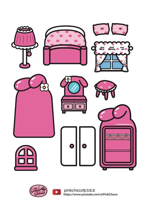 My Melody 67 In 2023 Paper Doll Template Paper Toys Template Hello