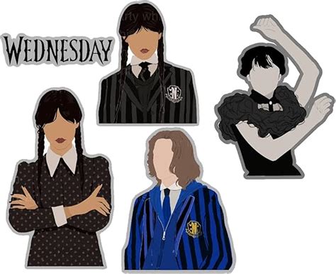 Wednesday Addams Stickers Set of 5 for Water Bottles, Laptops ...