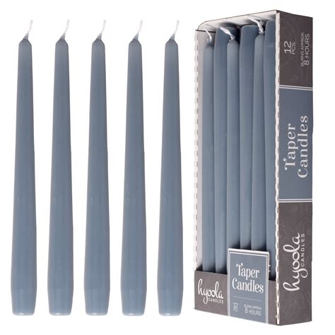 Hyoola 10 Sapphire Blue Dripless European Made Taper Candles Unscented Paraffin Wax With