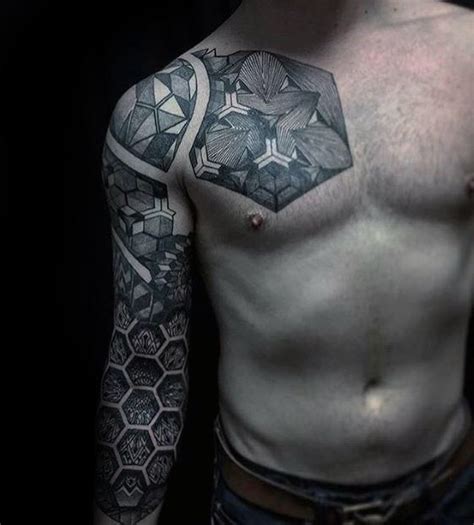 50 Geometric Tattoo Sleeve Designs For Men Complex Ink Ideas