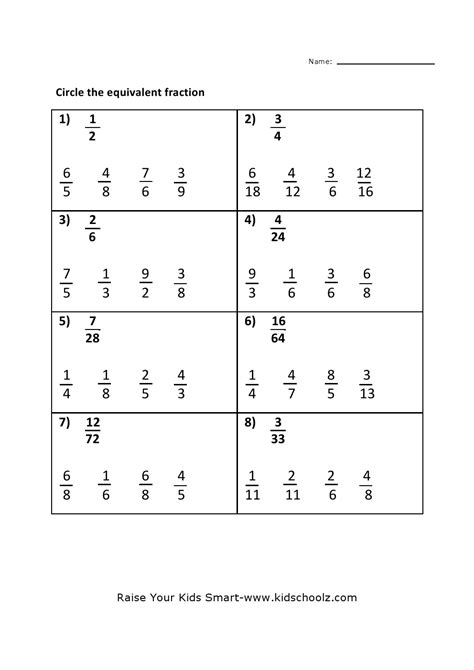 Equivalent Fractions B Fun And Engaging 4th Grade Pdf Worksheets