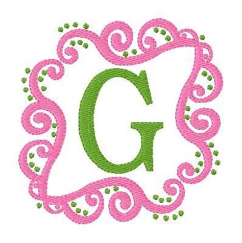 Monogram Machine Embroidery Design Set Swirls Machine Etsy