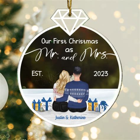 Our First Christmas Married Ornament Couple Ornament Custom Etsy