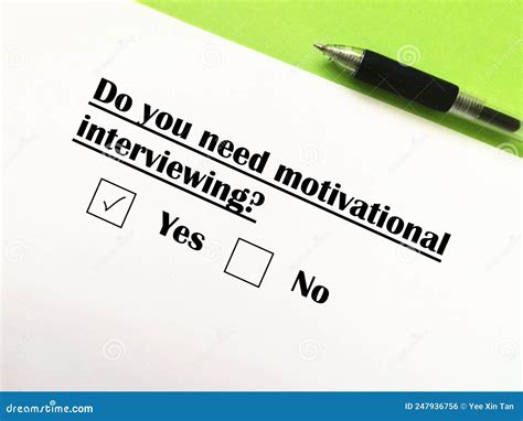 Questions About Motivational Interview Stock Photo Image Of