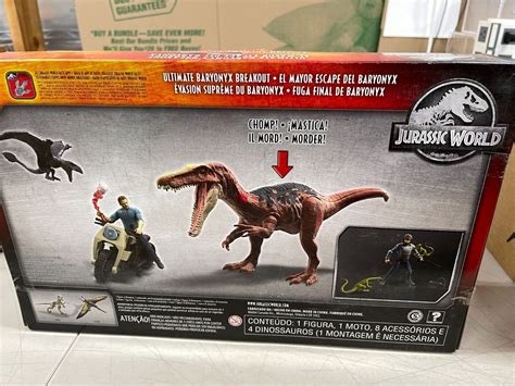 Jurassic World Ultimate Baryonyx Breakout Battle Damage Dino Rivals Mattel New Ebay