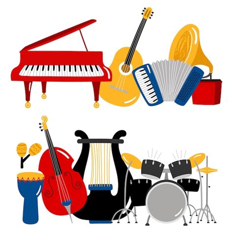 Premium Vector | Cartoon music instruments