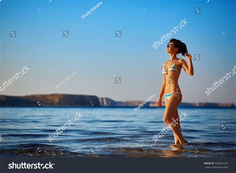 Beautiful Sexy Woman Dressed Bikini Walking Stock Photo Shutterstock
