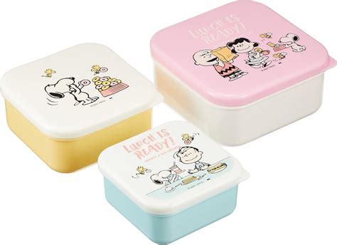 Amazon｜大西賢製販 Peanuts ランチシリーズ 3pシール容器 Lunch Is Ready L119×119×h55cm