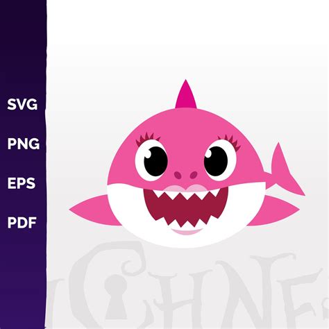 Pink Mommy Shark Svg Png Pdf Eps Baby Pink Shark Graphic Etsy