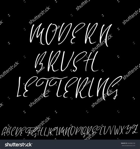 Hand Drawn Elegant Calligraphy Font Modern Royalty Free Stock Vector 664086100