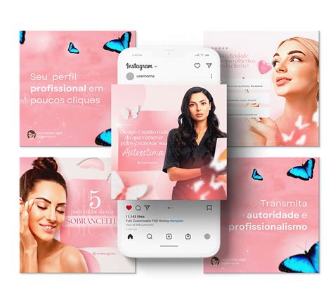 Canva Pack Design De Sobrancelhas Feed Autêntico