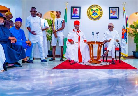 Sanwo Olu Hosts Oba Of Benin In Lagos Photos