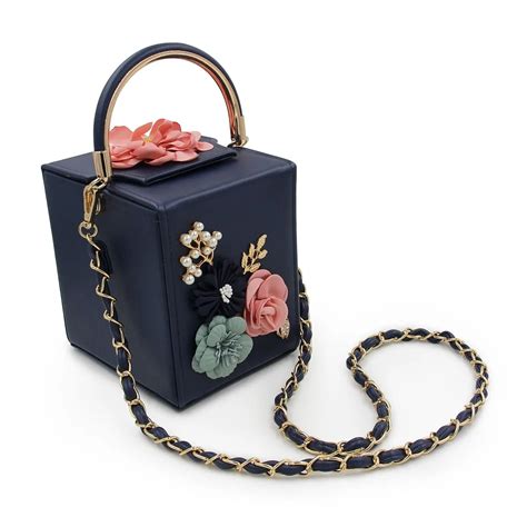 Fggs Women Clutches Flower Clutch Bag Box Clutch Purse Evening Handbag