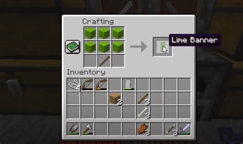 How To Make Lime Banner: Minecraft Recipe