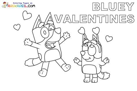 Bluey Valentine Coloring Pages