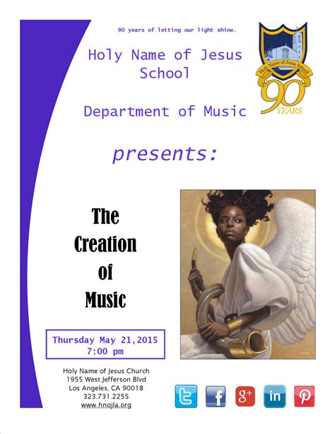 The Creation Of Music Holy Name Of Jesus School