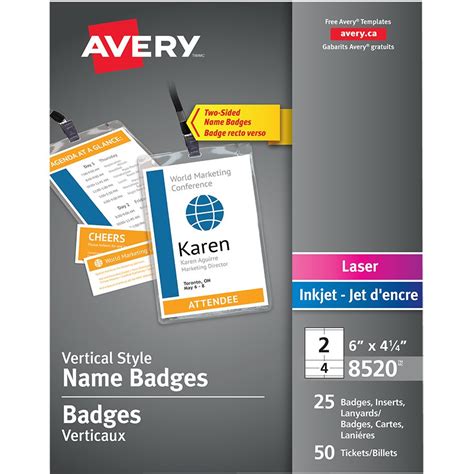 Vertical Style Name Badges With Lanyard