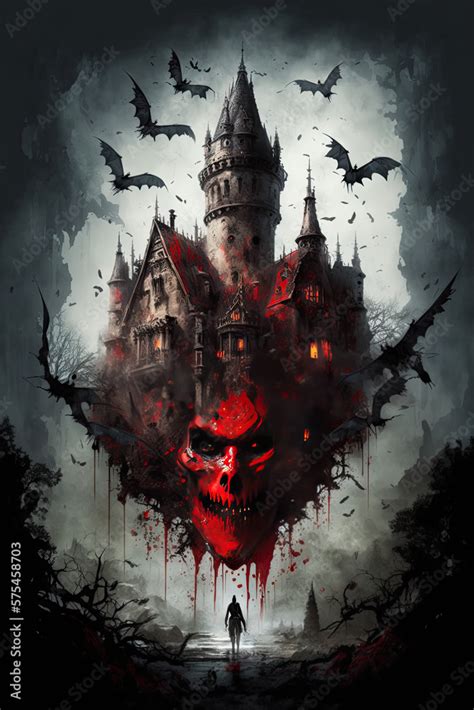 vampire castle concept digital art illustration , ai generated Stock ...