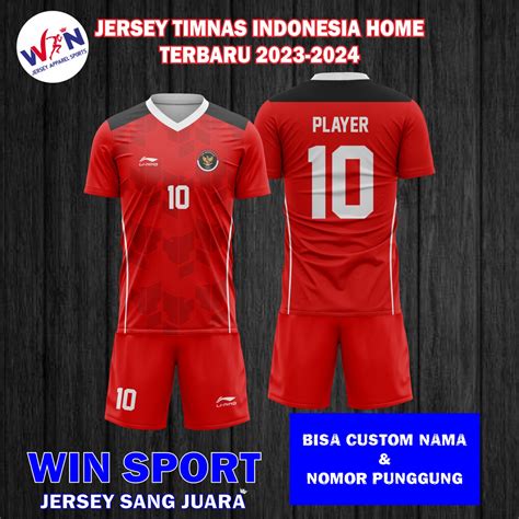 Jual Setelan Jersey Sepak Bola TIMNAS INDONESIA HOME SEA Games Kamboja