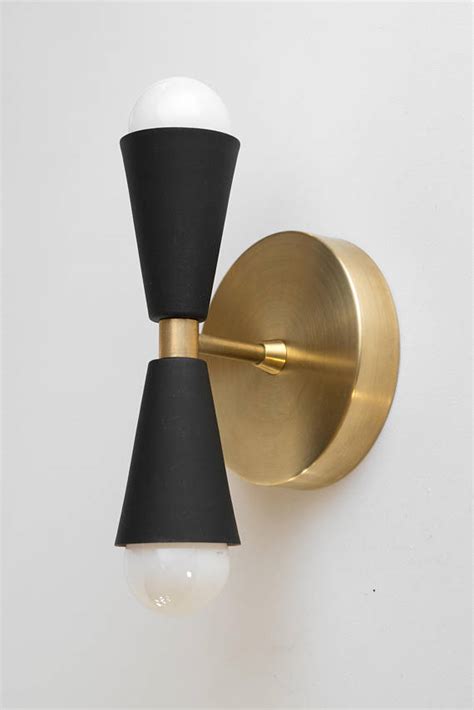 Modern Black And Gold Wall Sconce - Jonathan Y Transitional 18 In W 2 ...