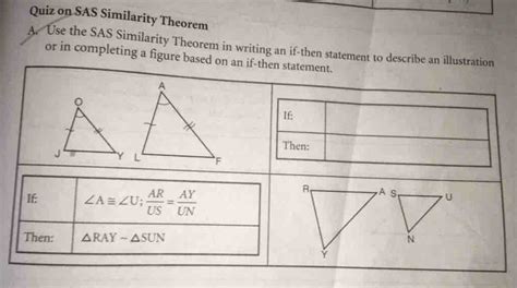 Solved: Quiz on SAS Similarity Theorem A. Use the SAS Similarity ...