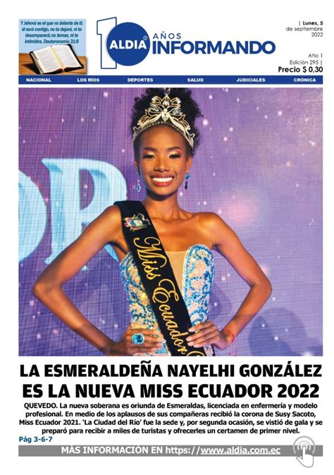 Edici N De Septiembre De Nayelhi Gonzales En La Miss Ecuador