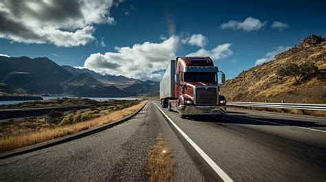 Extremamente close de um caminhão dirigindo por uma estrada da Europa