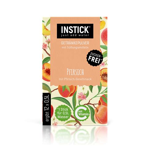 INSTICK Pfirsich zuckerfreies Instant Getränk Größe S 12 Sticks