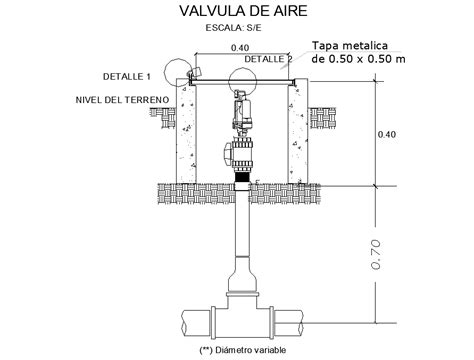 Air valve plan detail dwg file - Cadbull