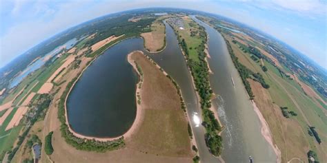 Wesel Aus Der Vogelperspektive Fish Eye Perspektive Uferbereiche Des