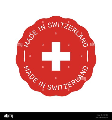 Made In Switzerland Colorful Vector Badge Label Sticker With Swiss