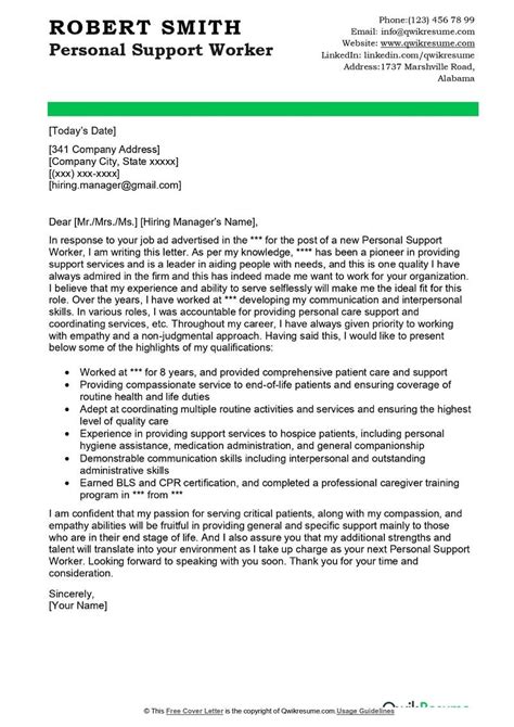 Peer Support Specialist Cover Letter Examples Qwikresume