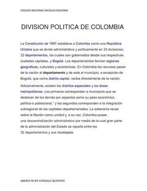 Calaméo Division Politica De Colombia