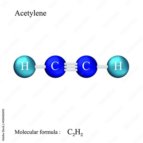 Lewis Structural Formula Of Acetylene Molecular Formula Stock Vector