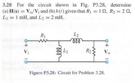 Solved For The Circuit Shown In Fig P3 28 Determine H S