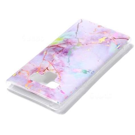 Pink Purple Marble Pattern Bright Color Laser Soft TPU Case For Samsung